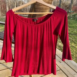 Burgundy flare shirt